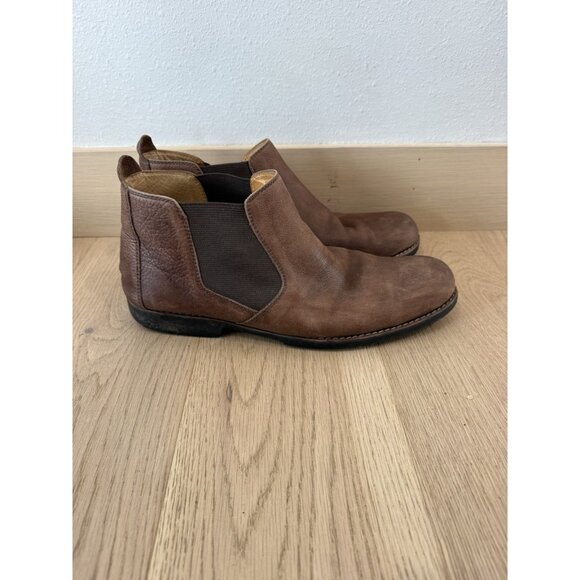 SANDRO Men's Brown Pebbled Leather Chelsea Ankle Pull On Boots Size 10 9.5 - Picture 4 of 8